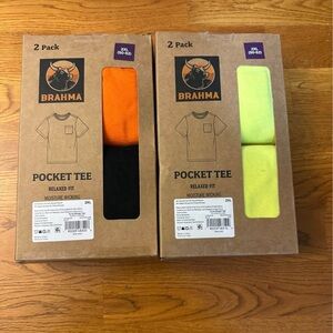 Brahma 2-Pack Pocket Tee - Bold Orange and Bright Yellow
